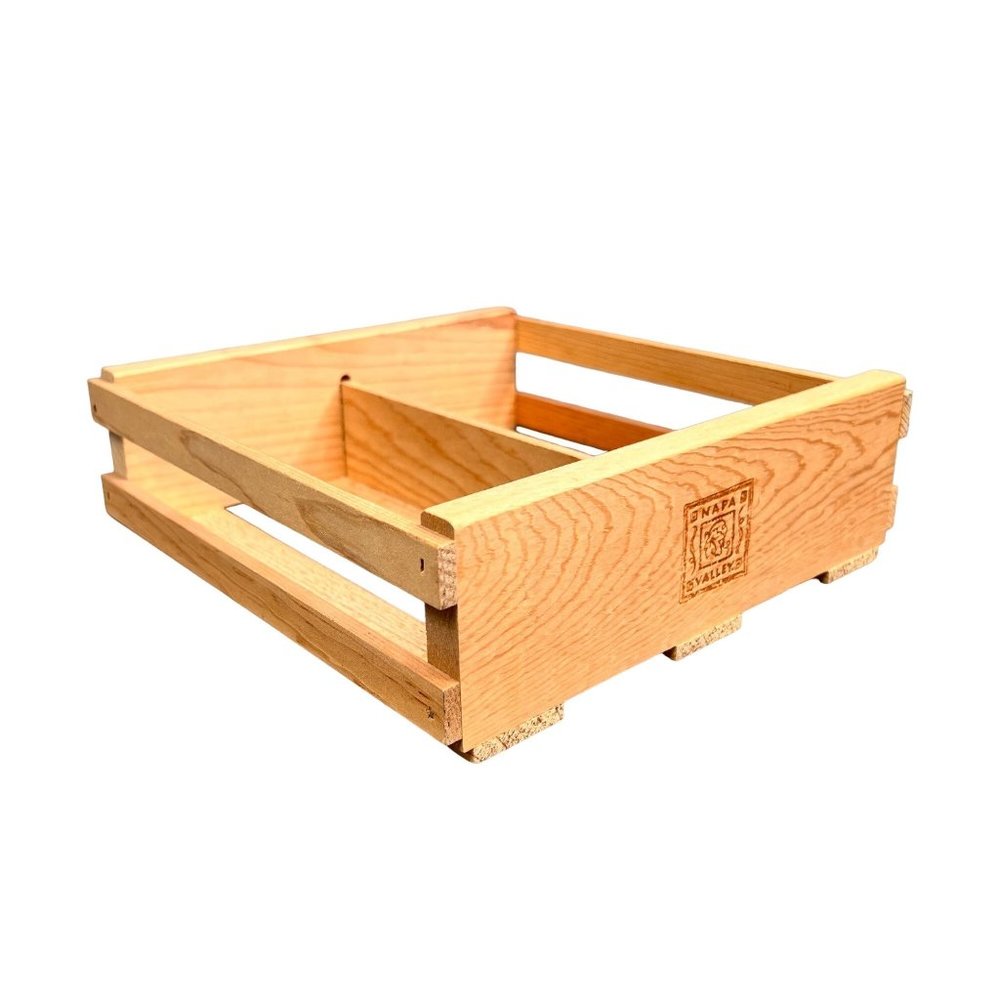 Vintage Napa Valley Wooden Cassette Storage Crate Box Bin Wood Stacking